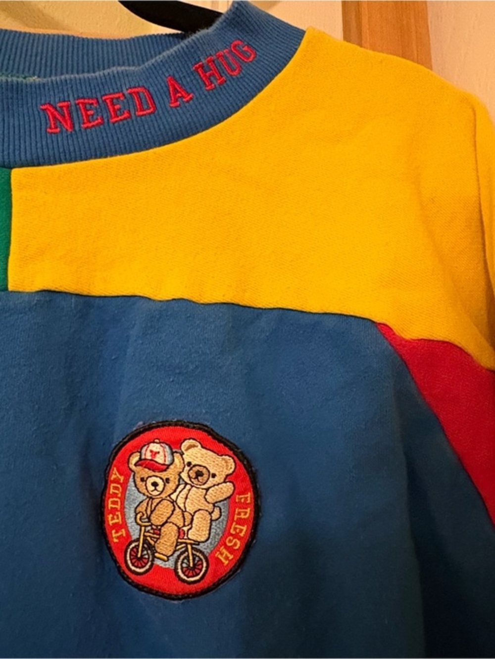 Teddy Fresh Blue Sweatshirt with Red Teddy Patch